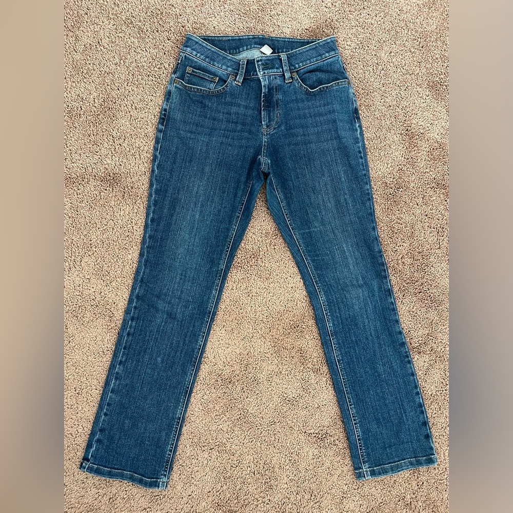 L.L. Bean Women's Straight Leg Jeans in Deep Blue